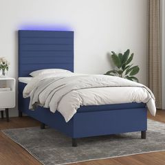 ΚΡΕΒΑΤΙ BOXSPRING ΜΕ ΣΤΡΩΜΑ & LED ΜΠΛΕ 80X200 ΕΚ. ΥΦΑΣΜΑΤΙΝΟ 3134915