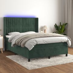 ΚΡΕΒΑΤΙ BOXSPRING ΜΕ ΣΤΡΩΜΑ & LED ΣΚ. ΠΡΑΣΙΝΟ 140X200ΕΚ ΒΕΛΟΥΔΟ 3139688