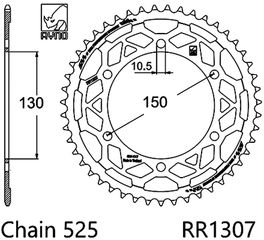 σετ αλυσιδογραναζα RYNO HN-695 HONDA XRV AFRICA TWIN 650 P003 88-90
