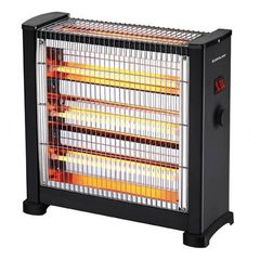 Θερμάστρα χαλαζία 2800 Watt 3 όψεων Μαύρη Με Θερμοστάτη 147-29156