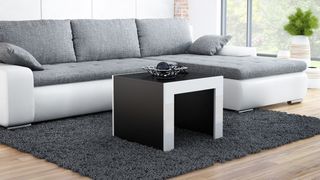 coffe table TESS SQUARE black/white DIOMMI CAMA-TESS-KWADRAT-CZ/BI LISTWA DIOMMI60-20049