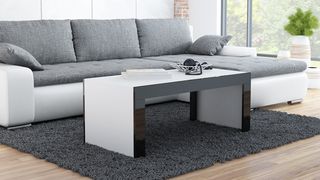 coffe table TESS white/black lath DIOMMI CAMA-TESS-BIAŁY/CZARNA LISTWA DIOMMI60-20041