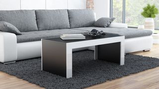 coffe table TESS black/white lath DIOMMI CAMA-TESS-CZARNY/BIAŁA LISTWA DIOMMI60-20043