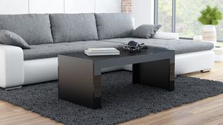 coffe table TESS black/black lath DIOMMI CAMA-TESS-CZARNY/CZARNA LISTWA DIOMMI60-20044