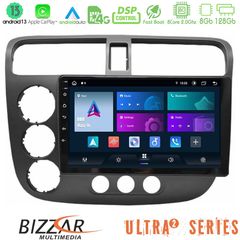 Bizzar Ultra Series Honda Civic 2001-2005 8core Android13 8+128GB Navigation Multimedia Tablet 9"