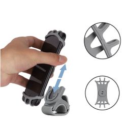Swivel silicone bike holder with replaceable head - black-thumb-3