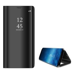 Θήκη SAMSUNG Galaxy S9 OEM Clear View & Mirror Surface με βάση στήριξης Flip Window δερματίνη μαύρο