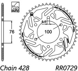 σετ αλυσιδογραναζα RYNO YA-189 YAMAHA YZF R 125 08 -18