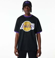 NEW ERA LA LAKERS NBA TEAM LOGO MESH OVERSIZED T-SHIRT BLACK 60357111 60357111