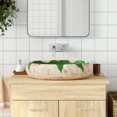 Νιπτήρας Οβάλ Πράσινος και Καφέ 59 x 40 x 15 εκ. Κεραμικός 155086