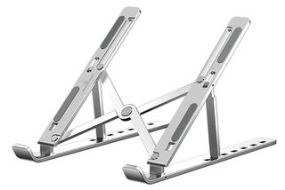 POWERTECH μεταλλική βάση laptop PT-1160, έως 18", foldable, ασημί