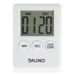 BRUNO χρονόμετρο & αντίστροφη μέτρηση BRN-0063, LCD, με μαγνήτη σε λευκό χρώμα