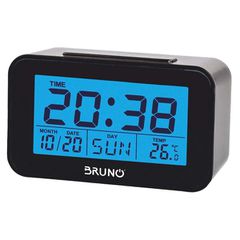 BRUNO ξυπνητήρι BRN-0130 με μέτρηση θερμοκρασίας, °C & °F σε μαύρο χρώμα