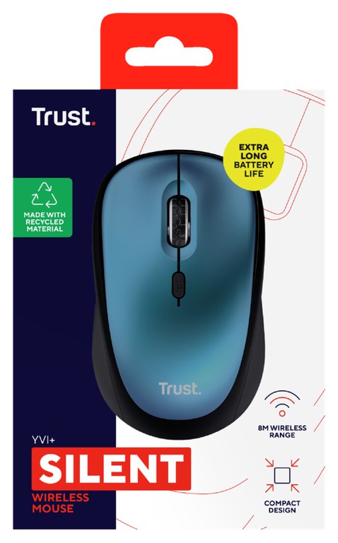 TRUST YVI+ WIRELESS MOUSE ECO BLUE / Computers
