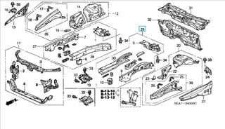 ΡΑΜΦΟΣ / ΣΑΣΙ ΑΡΙΣΤΕΡΟ HONDA ACCORD '03- '05 (60910SEAE00ZZ - 60910SEAE01ZZ) 	FRAME COMP., L. FR. SIDE