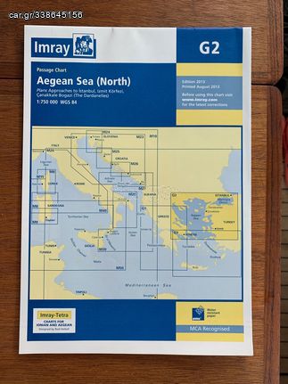 2 Imray paper Charts Aegean Sea North & South G2 & G3