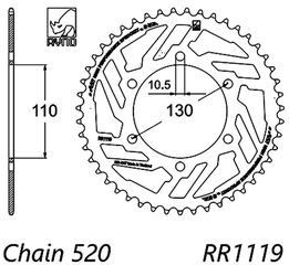 σετ αλυσιδογραναζα RYNO KK-245 KAWASAKI ER5 500 A1 A2 A3 A4 C1 C2 C3 C4 {ER-S)97-06