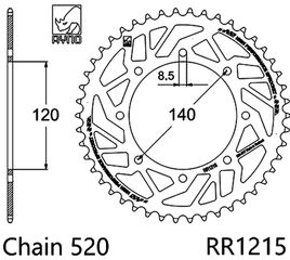 σετ αλυσιδογραναζα RYNO KK-121 KAWASAKI KLE 250 AI-A6 83-01