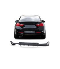 Diffuser Πίσω Προφυλακτήρα Για Bmw 4 F32 Coupe / F33 Cabrio / F36 Gran Coupe 13-21 M-Tech Μαύρο Ματ Με 1 Διπλή Τρύπα Εξάτμισης Α