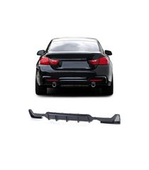 Diffuser Πίσω Προφυλακτήρα Για Bmw 4 F32 Coupe / F33 Cabrio / F36 Gran Coupe 13-21 M-Tech Μαύρο Ματ Με 2 Μονές Τρύπες Εξάτμισης