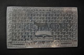 Ασημένια πλακέτα 999 με αποτύπωση ιταλικού χαρτονομίσματος