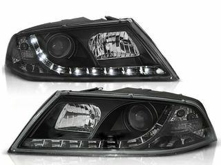 Σετ Φανάρια Εμπρός Skoda Octavia 1Z (2004-2012) Μαύρα με LED Φώτα Ημέρας LPSK08