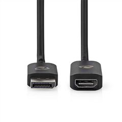 Καλώδιο NEDIS DisplayPort αρσ. σε HDMI θηλ. 0.20m σε μαύρο χρώμα με ανάλυση οθόνης έως 8Κ