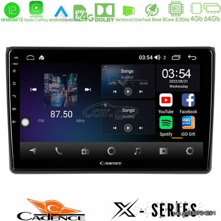 Cadence X Series Audi A4 B7 8core Android12 4+64GB Navigation Multimedia Tablet 9"