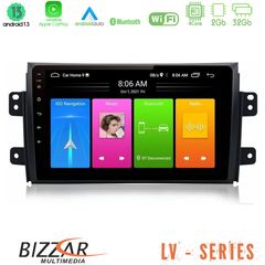 Bizzar LV Series Suzuki SX4 2006-2014 Fiat Sedici 2006-2014 4Core Android 13 2+32GB Navigation Multimedia Tablet 9"