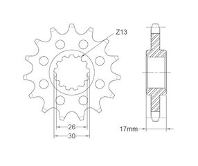 Γρανάζι Κίνησης RK C5371-15-2Q RACING (ελαφρομ.) (JTF1370) CB600F HORNET 07-11,CBR600RR 07-16,CBR900RR