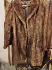 Coats, 1 Mink Coat & scarf, 1 womens Suede coat, 1 leather mens coat