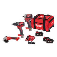 MILWAUKEE SET3BLPPSAG-543B BRUSHLESS POWERPACK ΚΡΟΥΣΤΙΚΟ +Γ.ΤΡΟΧΟΣ +ΠΑΛΜΙΚΟ