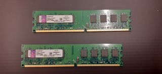 Set 4GB RAM KINGSTON  2xKVR800D2N6/2G VALUE RAM DDR2 2GB PC6400 800MHZ