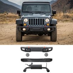 Metal Body Kit suitable for Jeep Wrangler Rubicon JK (2007-2017) 10th Anniversary Hard Rock Style With Complete Exhaust System Axle-Back