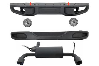 Metal Body Kit suitable for Jeep Wrangler Rubicon JK (2007-2017) 10th Anniversary Hard Rock Style With Complete Exhaust System Axle-Back-thumb-8