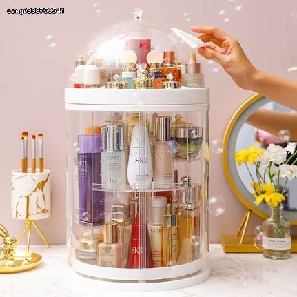 Makeup storage box 360° Rotating  Extra Large Clear-6930320