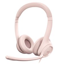 Logitech - H390 Wired Headset for PC/Laptop, Stereo Headphones with Noise Cancelling Microphone, USB-A, ROSE / Electronics