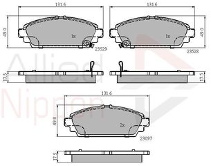 ΣΕΤ ΔΙΣΚΟΦΡΕΝΑ ΕΜΠΡ. HONDA COMLINE ADB3943