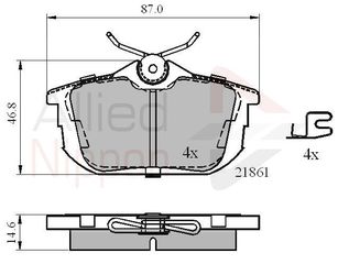 ΣΕΤ ΔΙΣΚΟΦΡΕΝΑ ΟΠΙΣΘ. MITSUBISHI-SMART COMLINE ADB3945