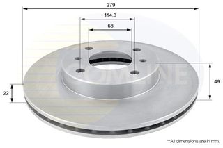 ΕΠΙΧΡΙΣΜΕΝΗ ΔΙΣΚΟΠΛΑΚΑ ΕΜΠΡΟΣΘ.NISSAN COMLINE ADC0252V