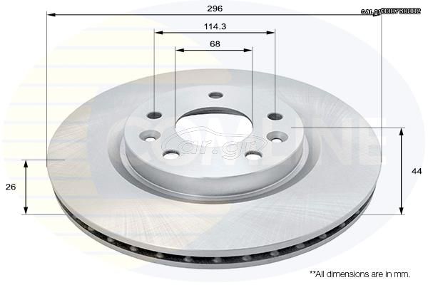 ΕΠΙΧΡΙΣΜΕΝΗ ΔΙΣΚΟΠΛΑΚΑ ΕΜΠΡ. NISSAN - RENAULT COMLINE ADC0295V