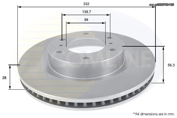 ΕΠΙΧΡΙΣΜΕΝΗ ΔΙΣΚΟΠΛΑΚΑ ΕΜΠΡΟΣΘ. MITSUBISHI COMLINE ADC0379V