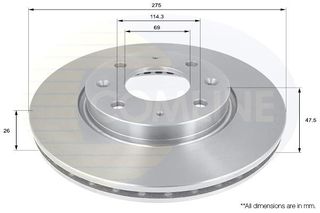 ΔΙΣΚΟΠΛΑΚΑ ΕΜΠΡΟΣΘ.KIA COMLINE ADC1053V