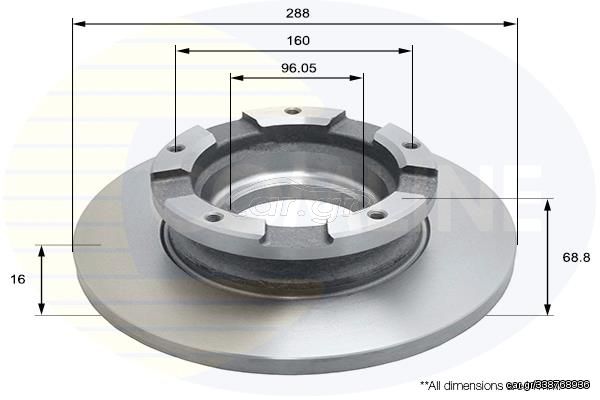 ΕΠΙΧΡΙΣΜΕΝΗ ΔΙΣΚΟΠΛΑΚΑ ΟΠΙΣΘ. FORD COMLINE ADC1255