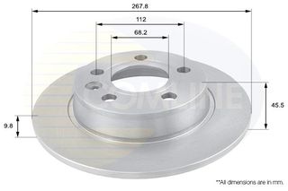 ΕΠΙΧΡΙΣΜΕΝΗ ΔΙΣΚΟΠΛΑΚΑ ΟΠΙΣΘ. FORD-SEAT-VW COMLINE ADC1429