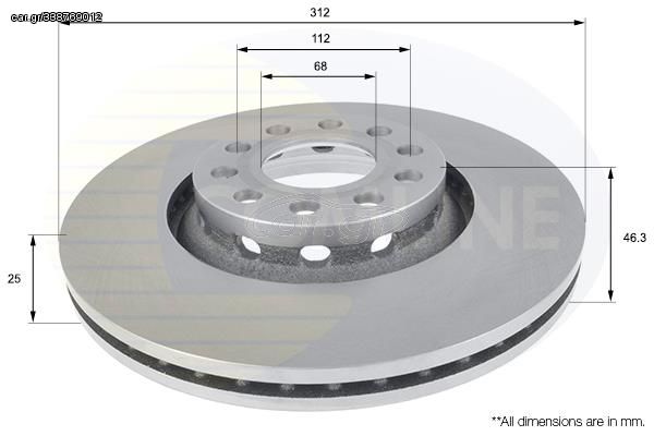 ΕΠΙΧΡΙΣΜΕΝΗ ΔΙΣΚΟΠΛΑΚΑ ΕΜΠΡΟΣΘ.AUDI-VW COMLINE ADC1431V