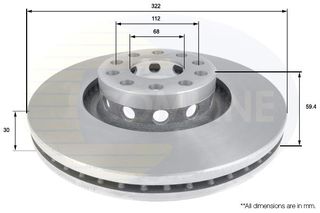 ΕΠΙΧΡΙΣΜΕΝΗ ΔΙΣΚΟΠΛΑΚΑ ΕΜΠΡΟΣΘ. AUDI COMLINE ADC1435V