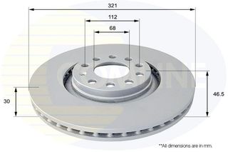 ΕΠΙΧΡΙΣΜΕΝΗ ΔΙΣΚΟΠΛΑΚΑ ΕΜΠΡΟΣΘ.AUDI-SEAT COMLINE ADC1473V