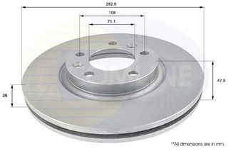 ΕΠΙΧΡΙΣΜΕΝΗ ΔΙΣΚΟΠΛΑΚΑ ΕΜΠΡΟΣΘ.PEUGEOT - CITROEN COMLINE ADC1550V