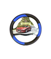 Κάλυμμα Τιμονιού Αυτοκινήτου Δερματίνη X-Treme Sport Μαύρο-Μπλε Medium 38cm